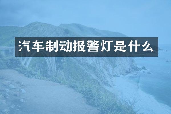汽车制动报警灯是什么