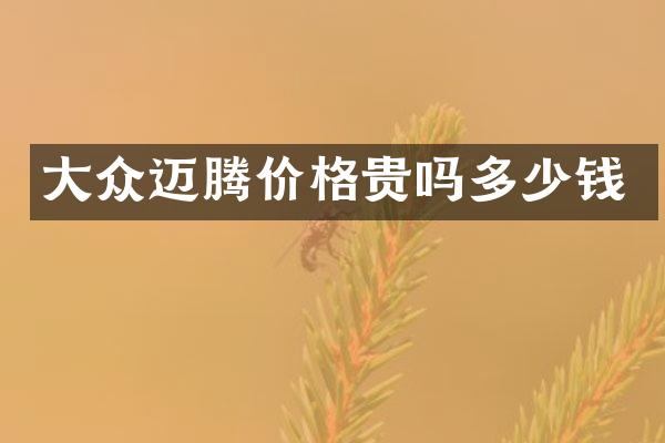大众迈腾价格贵吗多少钱