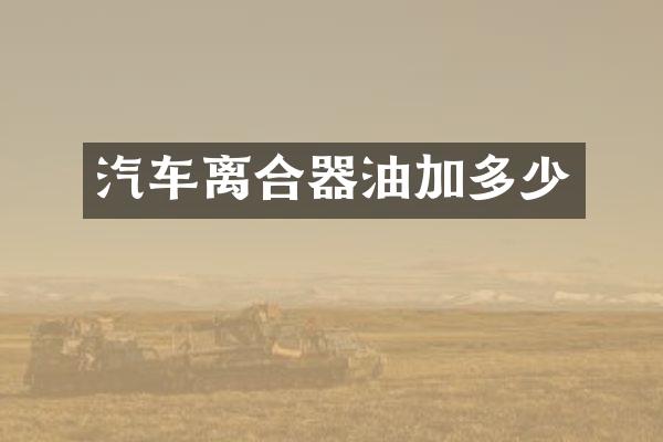 汽车离合器油加多少