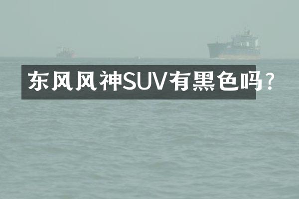 东风风神SUV有黑色吗?