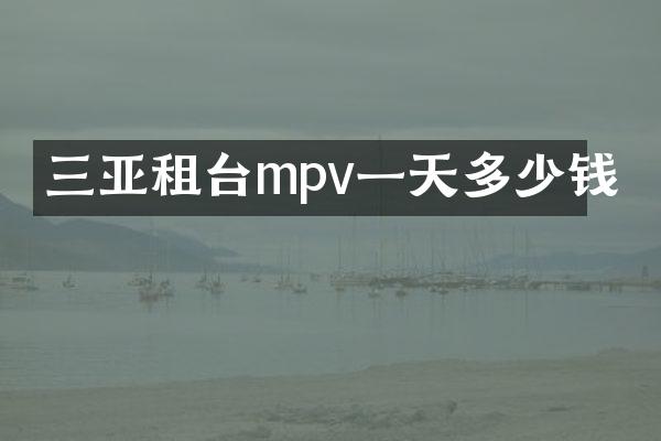 三亚租台mpv一天多少钱