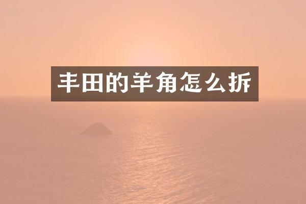 丰田的羊角怎么拆