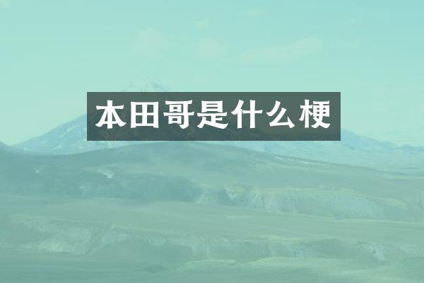 本田哥是什么梗