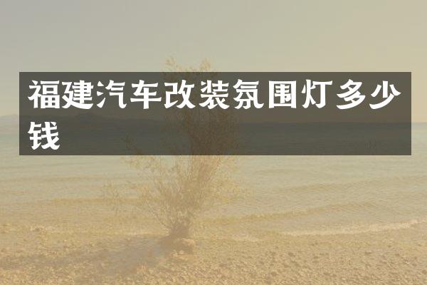 福建汽车改装氛围灯多少钱