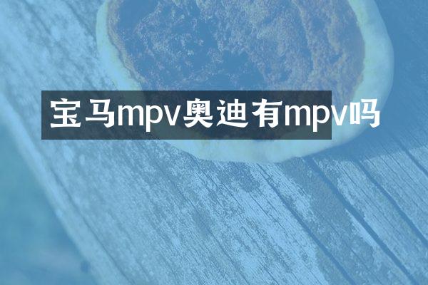宝马mpv奥迪有mpv吗