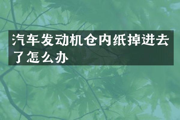 汽车发动机仓内纸掉进去了怎么办