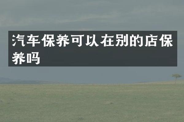 汽车保养可以在别的店保养吗