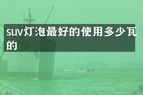 suv灯泡最好的使用多少瓦的