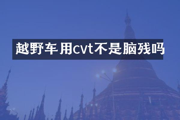 越野车用cvt不是脑残吗