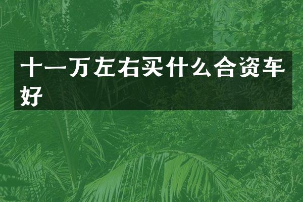 十一万左右合资车好