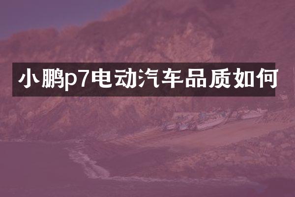 小鹏p7电动汽车品质如何