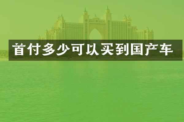 首付多少可以买到国产车