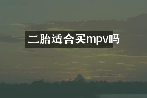 二胎适合买mpv吗