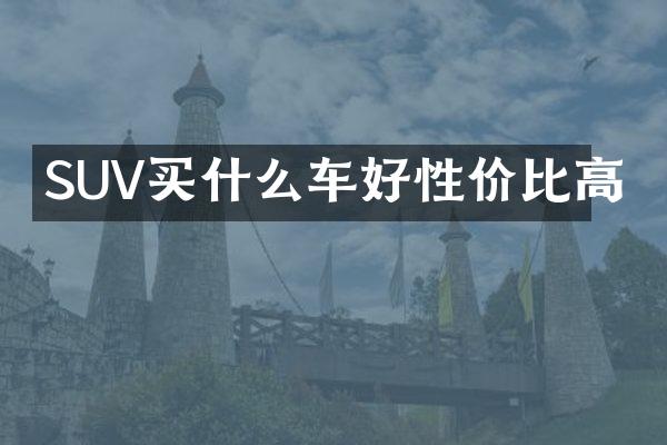 SUV买什么车好性价比高