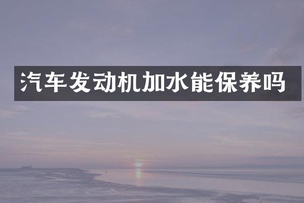 汽车发动机加水能保养吗