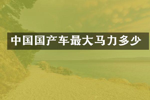 中国国产车最大马力多少