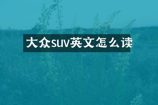 大众suv英文怎么读