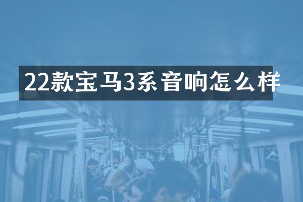 22款宝马3系音响怎么样