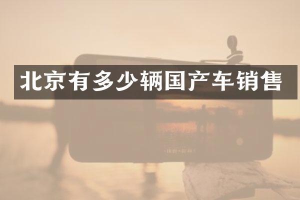 北京有多少辆国产车销售