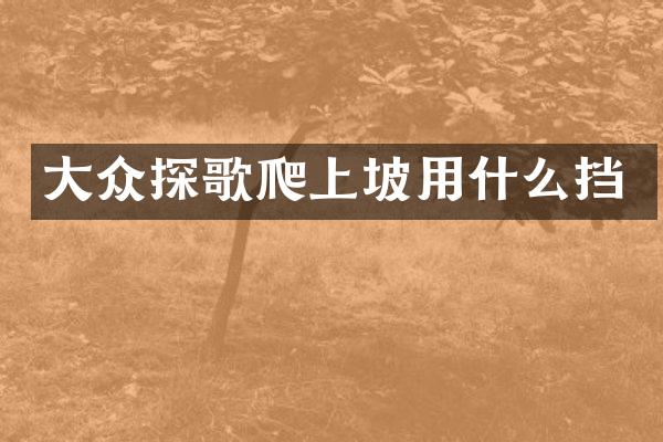 大众探歌爬上坡用什么挡