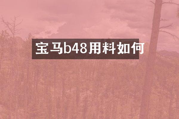 宝马b48用料如何