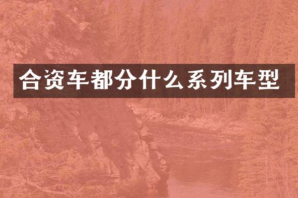 合资车都分什么系列车型