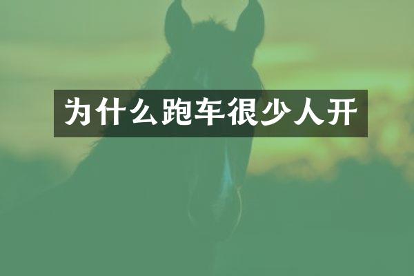 为什么跑车很少人开