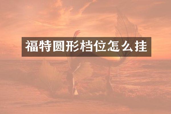 福特圆形档位怎么挂