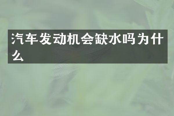 汽车发动机会缺水吗为什么