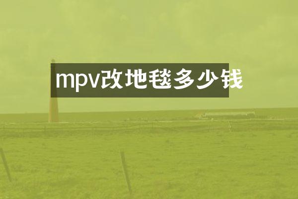 mpv改地毯多少钱