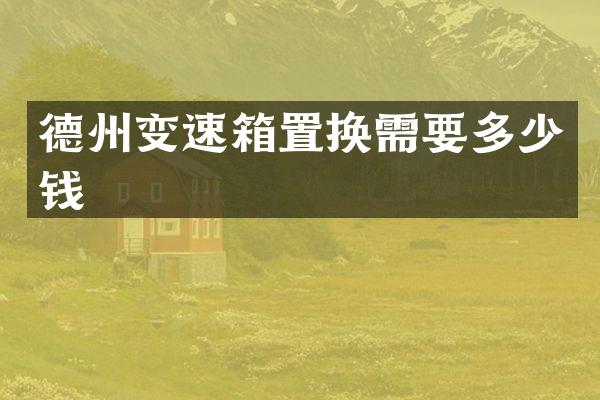德州变速箱置换需要多少钱