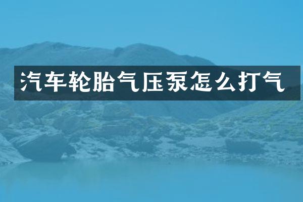 汽车轮胎气压泵怎么打气