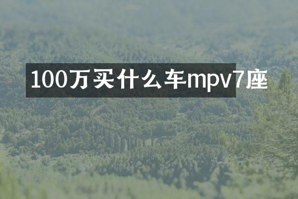100万买什么车mpv7座