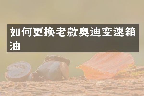 如何更换老款奥迪变速箱油