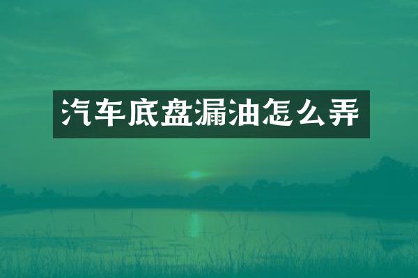 汽车底盘漏油怎么弄