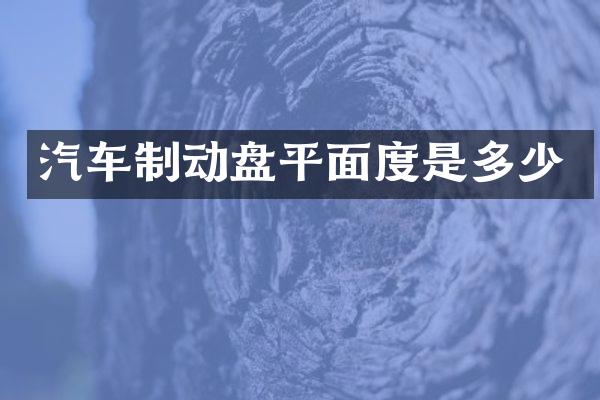 汽车制动盘平面度是多少