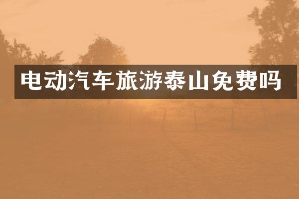 电动汽车旅游泰山免费吗