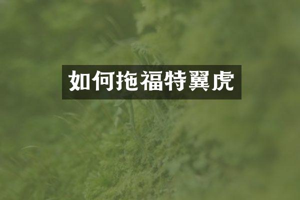 如何拖福特翼虎