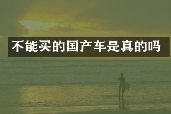 不能买的国产车是真的吗