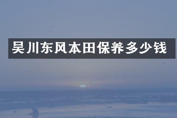 吴川东风本田保养多少钱