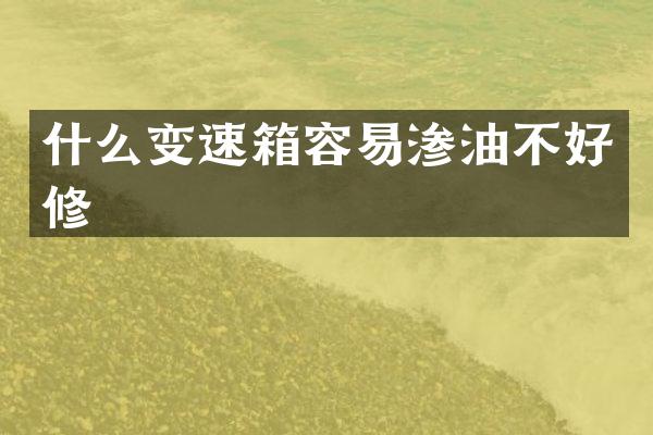 什么变速箱容易渗油不好修