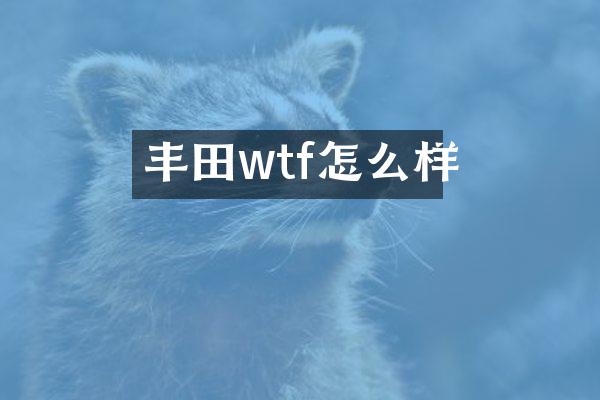 丰田wtf怎么样