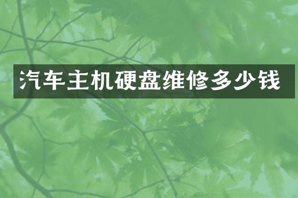 汽车主机硬盘维修多少钱