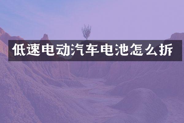 低速电动汽车电池怎么拆