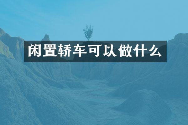 闲置轿车可以做什么