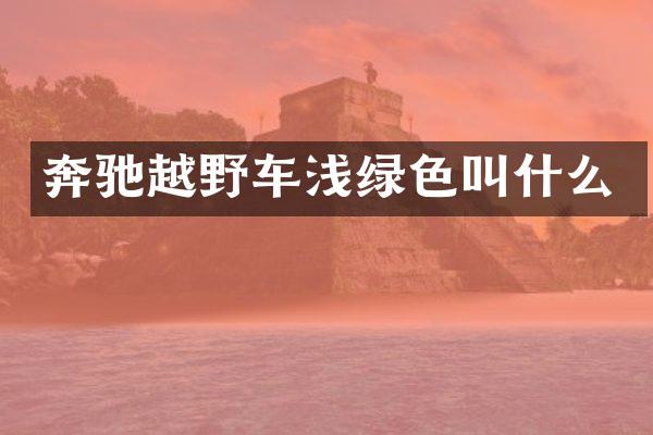 奔驰越野车浅绿色叫什么