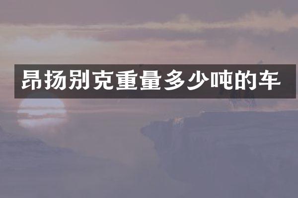 昂扬别克重量多少吨的车