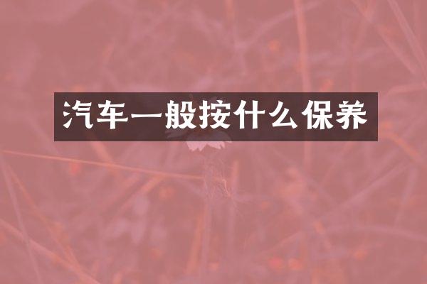 汽车一般按什么保养
