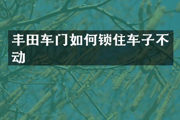 丰田车门如何锁住车子不动