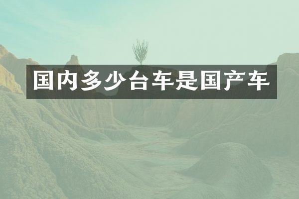 国内多少台车是国产车